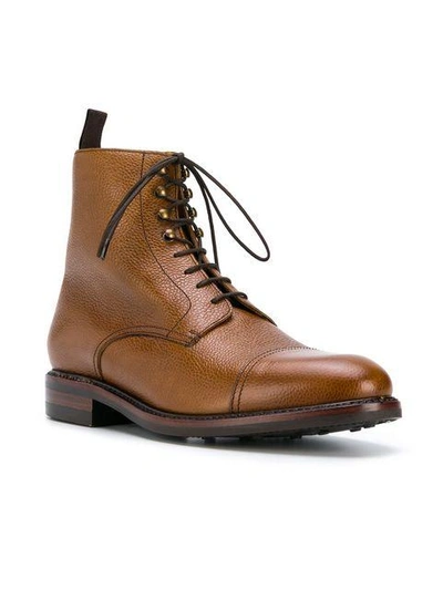 Shop Berwick Shoes Lace-up Ankle Boots - Brown