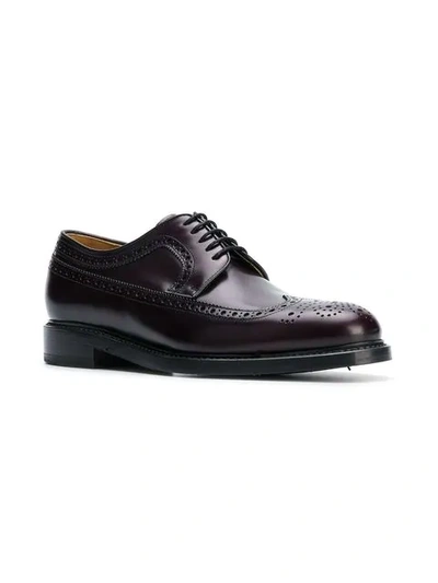 Shop Berwick Shoes Classic Lace-up Brogues In Purple