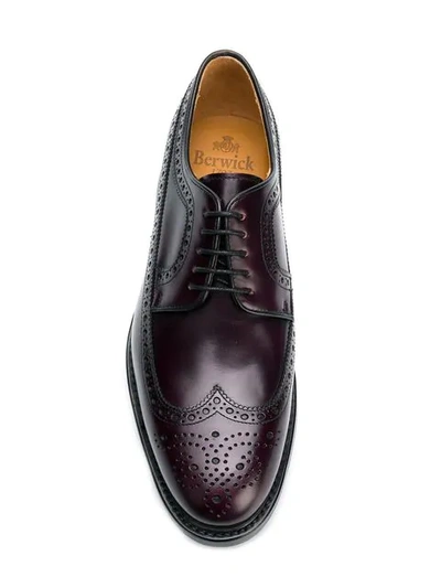 Shop Berwick Shoes Classic Lace-up Brogues In Purple