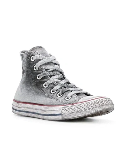 CONVERSE 156885C 102 GRAY/OPTICAL WHITE  Leather/Fur/Exotic Skins->Leather
