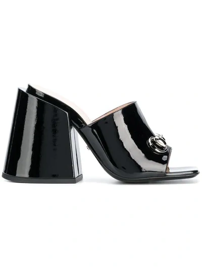 Shop Gucci High-heeled Slides In Black