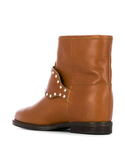 Shop Via Roma 15 Studded Ankle Boots - Brown