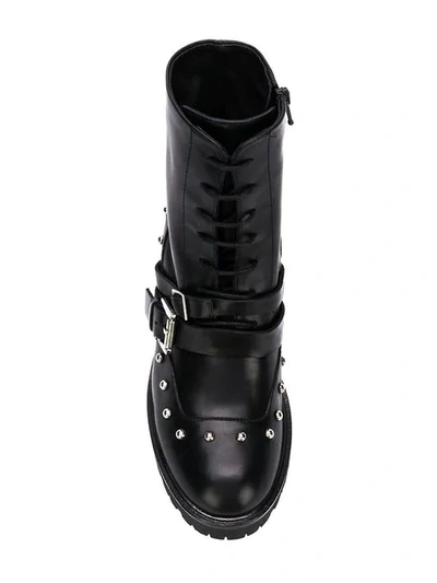 Shop Tosca Blu Buckled Ankle Boots In Black