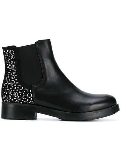 Shop Tosca Blu Studded Ankle Boots In Black