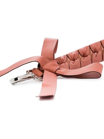 Shop Fendi Pink Braided Leather Bag Strap