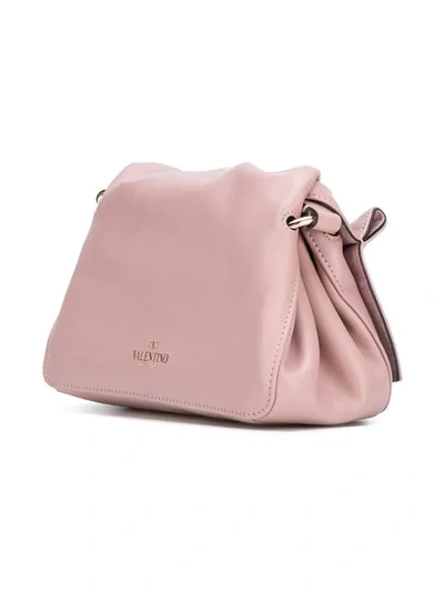 Shop Valentino Garavani Gathered-effect Shoulder Bag - Pink In Pink & Purple