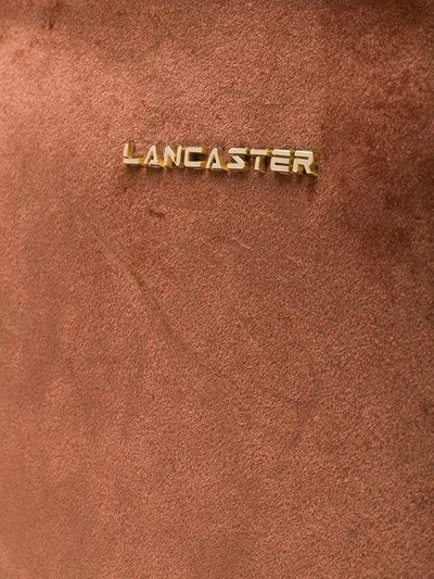 Shop Lancaster Velvet Clutch Bag In Neutrals