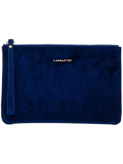 Shop Lancaster Velvet Clutch Bag - Blue