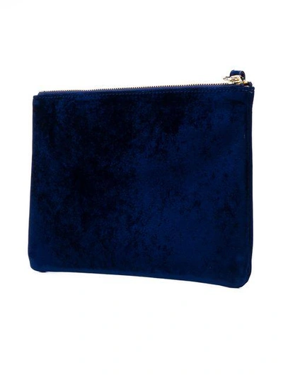 Shop Lancaster Velvet Clutch Bag - Blue