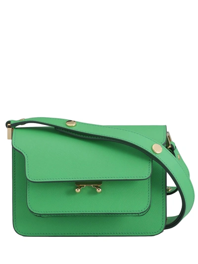 Shop Marni Leather Bag In Moss