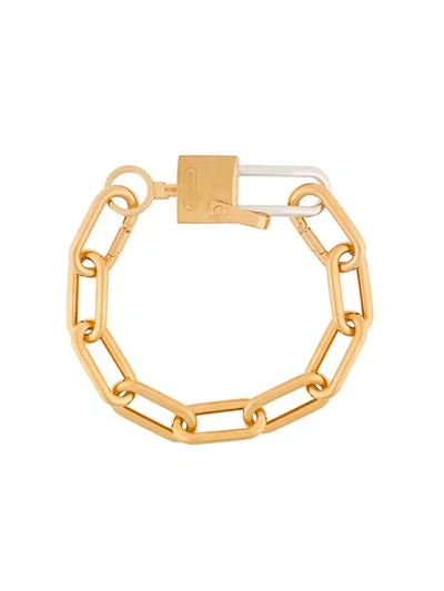 Shop Ambush Stance Padlock Chain Bracelet - Metallic