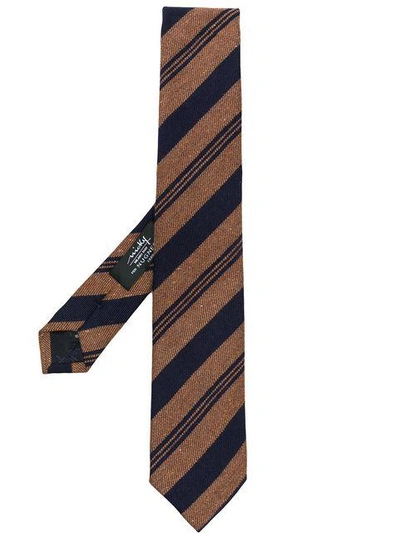 Shop Nicky Diagonal Stripes Tie In Brown