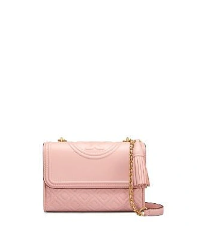 Shop Tory Burch Fleming Small Convertible Shoulder Bag In Shell Pink