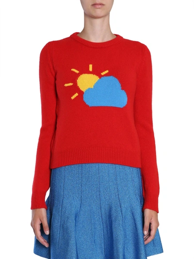 Shop Alberta Ferretti Wool And Cashmere Sweater In Red
