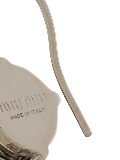 Miu Miu Swallow Cameo Drop Earrings - Metallic In Metallic
