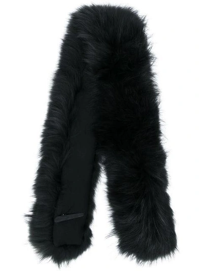 Shop Max & Moi Long Fur Collar - Black
