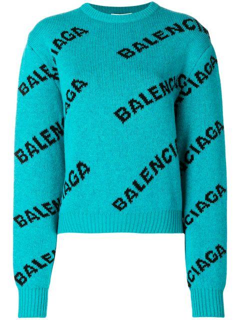 jacquard logo crewneck balenciaga
