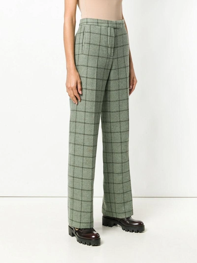 Shop Holland & Holland Tweed Tailored Trousers - Green