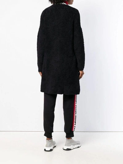 Shop Pinko Wrap Fleece Coat In Black