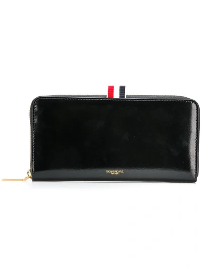 Shop Thom Browne Half-zip Around Wallet In Black