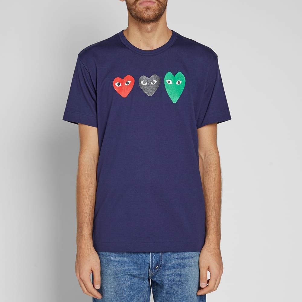comme des garcons play triple heart tee