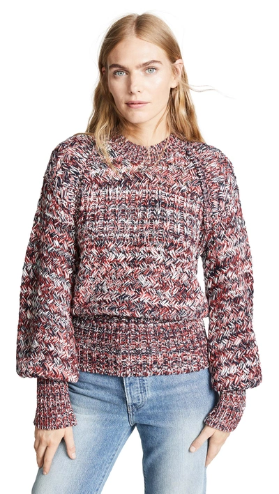 Shop Self-portrait Melange Pullover In Multi