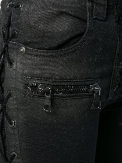 Shop Ben Taverniti Unravel Project Unravel Project Tied Detail Skinny Jeans - Black