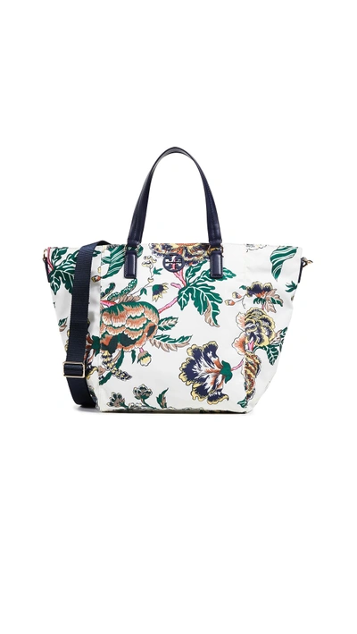 Tory Burch Tilda Printed Nylon Small Tote In Ivory Happy Times ModeSens