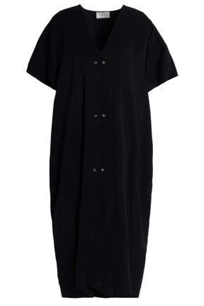 Shop Lanvin Woman Studded Stretch-jersey Midi Dress Black