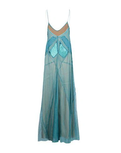 Shop Alberta Ferretti Long Dresses In Pastel Blue