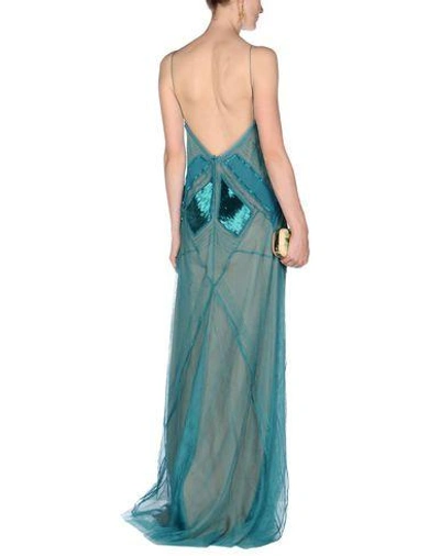 Shop Alberta Ferretti Long Dresses In Pastel Blue