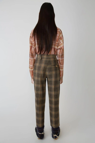 Shop Acne Studios Tapered Trousers Brown/beige