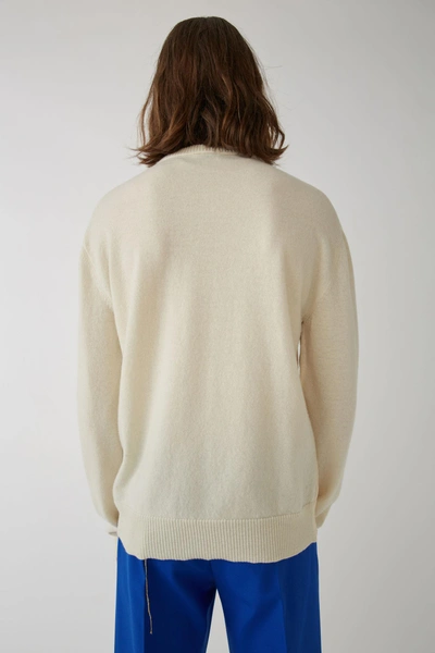 Shop Acne Studios Appliqued Sweater White/yellow