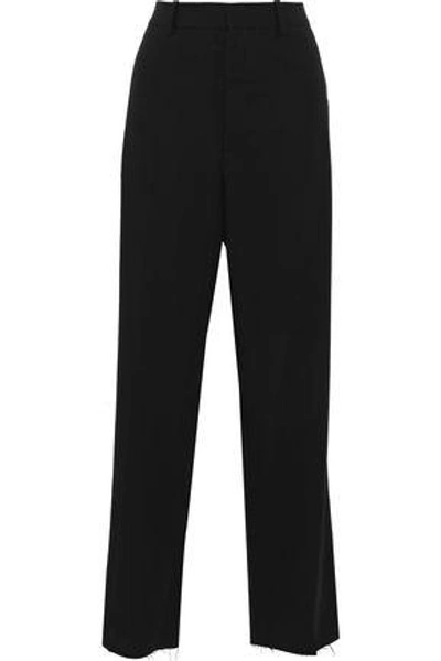 Shop Marni Woman Wool-twill Straight-leg Pants Black