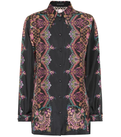 Shop Etro Printed Silk Twill Shirt In Multicoloured