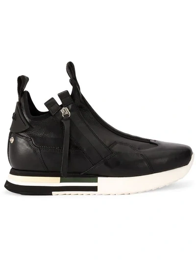 Shop Artselab Side Zip Sneakers - Black
