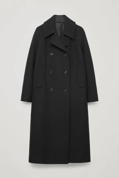 Shop Cos Long Wool Pea Coat In Black