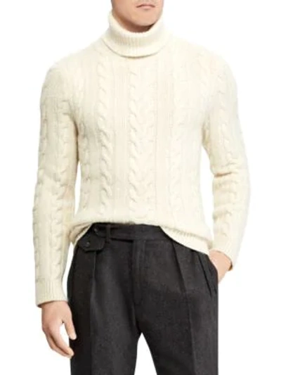 Shop Ralph Lauren Cable-knit Cashmere Sweater In White