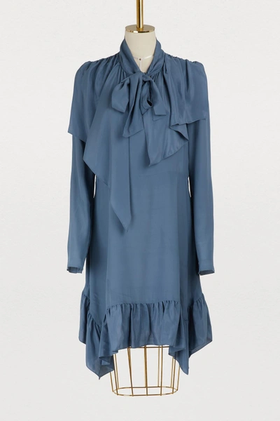 Shop See By Chloé Silk Dress In Mirage Blue