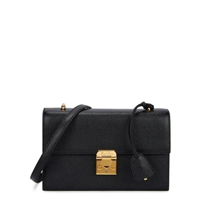 Shop Mark Cross Downtown Black Leather Shoulder Bag