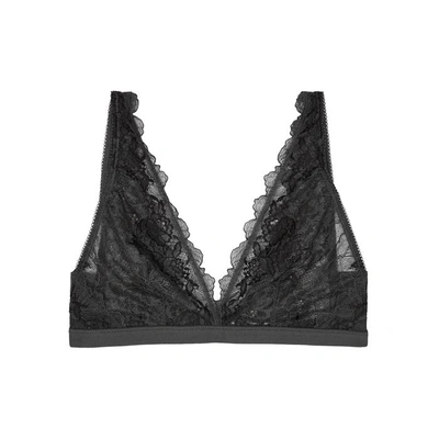 Shop Wacoal Lace Perfection Grey Soft-cup Bra In Charcoal