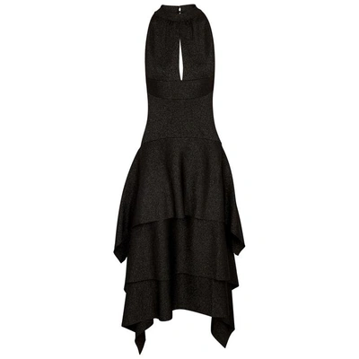 Shop Proenza Schouler Black Metallic-knit Dress