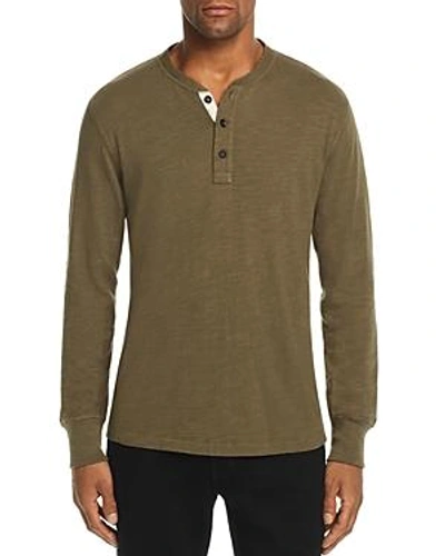 Shop Rag & Bone Standard Issue Classic Cotton Henley In Army