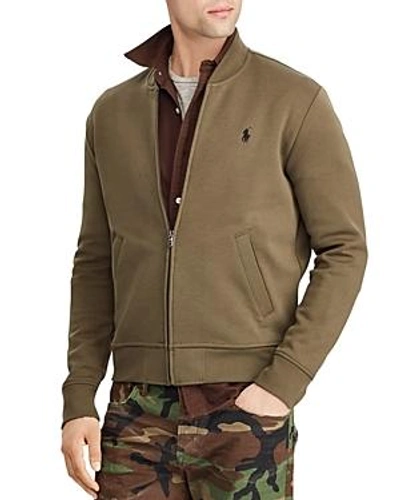 Shop Polo Ralph Lauren Double-knit Bomber Jacket In Olive