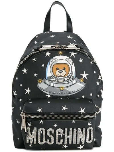 Shop Moschino Space Teddy Bear Backpack - Black
