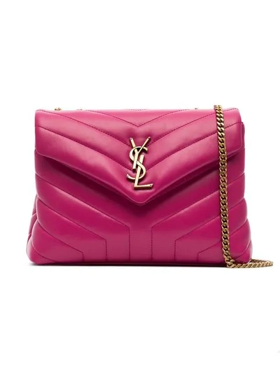 Shop Saint Laurent Loulou Quilted Shoulder Bag In Pink