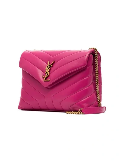 Shop Saint Laurent Loulou Quilted Shoulder Bag In Pink