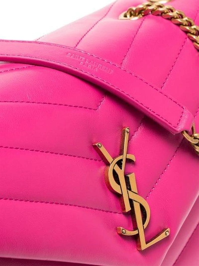 Shop Saint Laurent Loulou Quilted Shoulder Bag In Pink