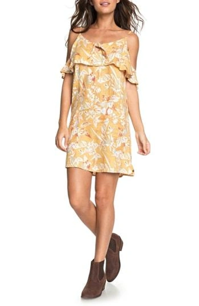 Shop Roxy Still Waking Up Cold Shoulder Dress In Fall Leaf Pendulum