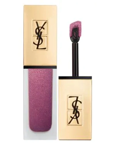 Shop Saint Laurent Tatouage Couture Metallics Liquid Matte Lip Stain In 102 Iron Pink Spirit